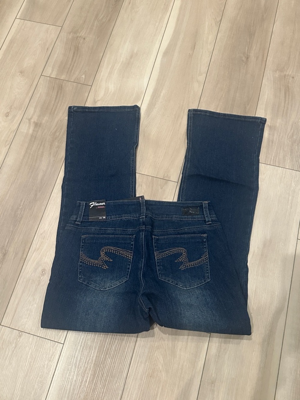 New Dark Blue Boot-Cut Women’s Jeans - Flavour by Bubblegum Size 14 NWT - Picture 7 of 10